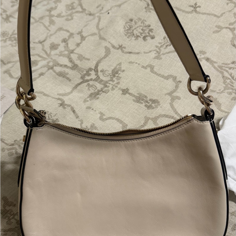 Jimmy Choo Cream Shoulder Bag with Tassel - Picture 7 of 7